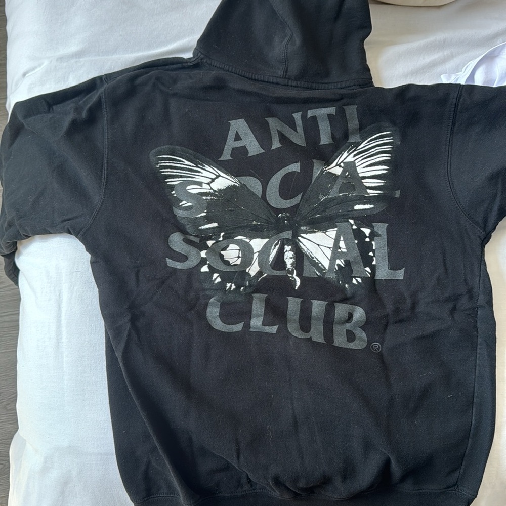 Antisocial Social Club Butterfly Black/Grey Hoodie M